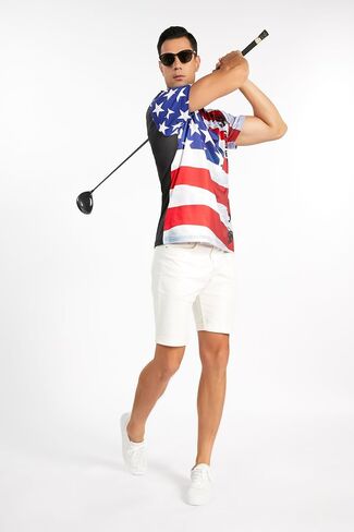 Mens Golf Shirts Short Sleeve Print Performance Athletic Casual Tennis Golf Polo Shirts for Men Summer Collared Shirt in Saudi Arabia