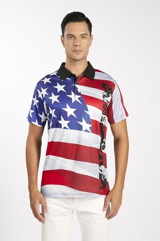 Mens Golf Shirts Short Sleeve Print Performance Athletic Casual Tennis Golf Polo Shirts for Men Summer Collared Shirt in Saudi Arabia