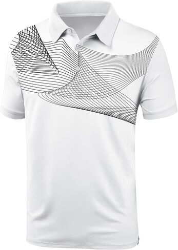 Mens Golf Shirts Short Sleeve Print Performance Athletic Casual Tennis Golf Polo Shirts for Men Summer Collared Shirt in Saudi Arabia