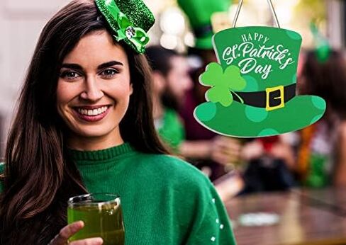 إكليل عيد القديس باتريك ديكور شامروك أكاليل قبعة خضراء لتزيين يوم القديس باتريك in Kuwait