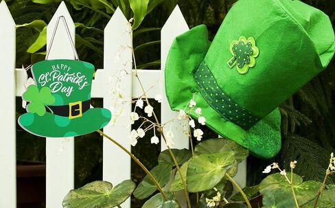 إكليل عيد القديس باتريك ديكور شامروك أكاليل قبعة خضراء لتزيين يوم القديس باتريك in Kuwait