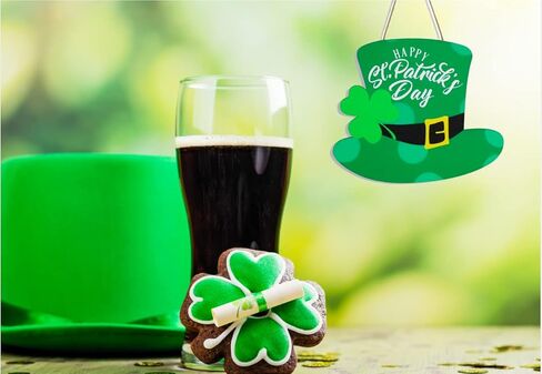 إكليل عيد القديس باتريك ديكور شامروك أكاليل قبعة خضراء لتزيين يوم القديس باتريك in Kuwait