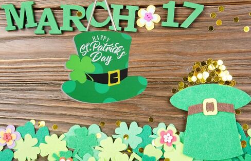 إكليل عيد القديس باتريك ديكور شامروك أكاليل قبعة خضراء لتزيين يوم القديس باتريك in Kuwait