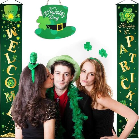 إكليل عيد القديس باتريك ديكور شامروك أكاليل قبعة خضراء لتزيين يوم القديس باتريك in Kuwait