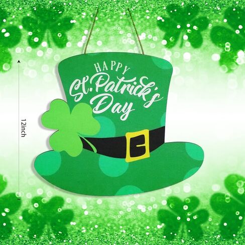 إكليل عيد القديس باتريك ديكور شامروك أكاليل قبعة خضراء لتزيين يوم القديس باتريك in Kuwait