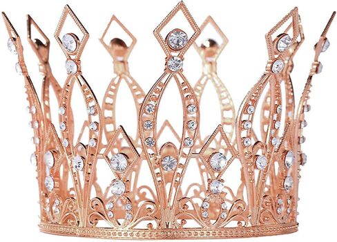 Crown Cake Topper Rhinestone Crystal Handmade Tiara Cake Decoration for Baby Shower Birthday Wedding Party Favors (Gold) in Saudi Arabia