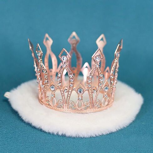 Crown Cake Topper Rhinestone Crystal Handmade Tiara Cake Decoration for Baby Shower Birthday Wedding Party Favors (Gold) in Saudi Arabia