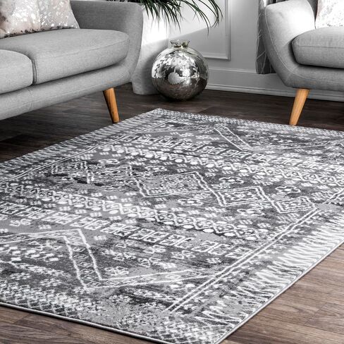 nuLOOM Transitional Moroccan Frances Area Rug, 5' x 8', Grey in Saudi Arabia