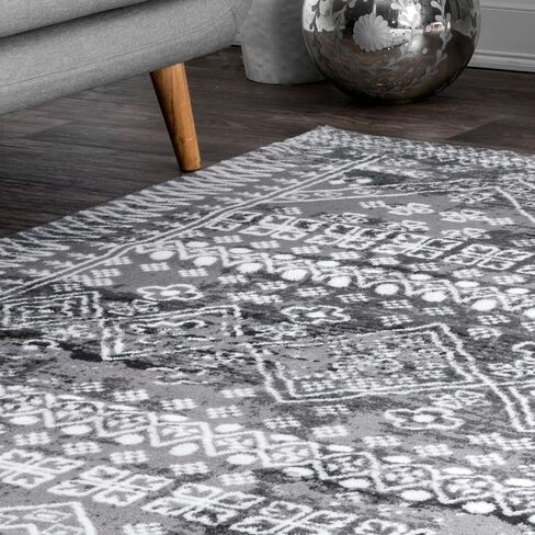 nuLOOM Transitional Moroccan Frances Area Rug, 5' x 8', Grey in Saudi Arabia