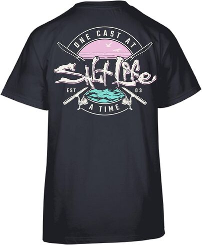 Salt Life women's One Cast at a Time Short Sleeve Tee in Saudi Arabia
