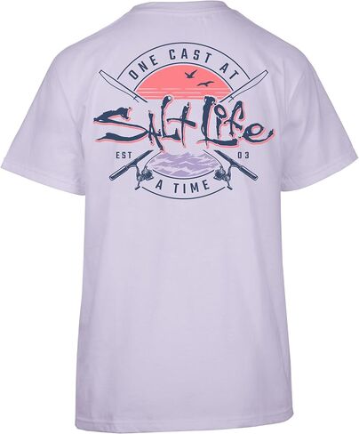 Salt Life women's One Cast at a Time Short Sleeve Tee in Saudi Arabia