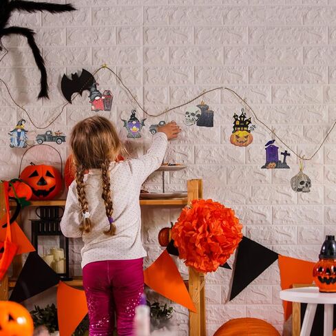 42Pcs Halloween Wooden Tree Ornaments Halloween Tree Decorations Pumpkin Ghost Witch Hat for Halloween Indoor Outdoor Decor Home Halloween Party Decoration (Novel Style) in Saudi Arabia