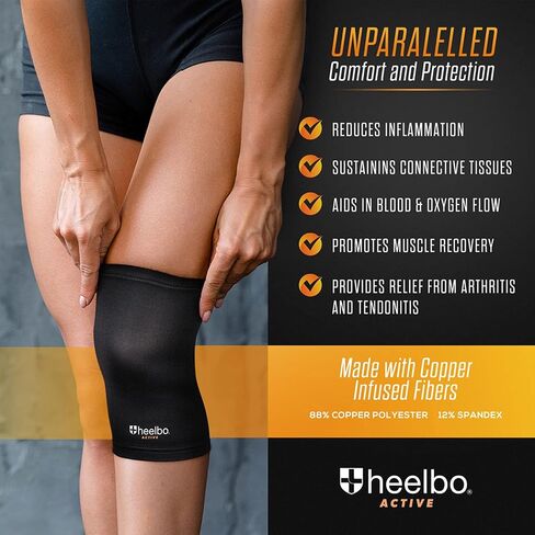 Elbow Sleeve and Elbow Compression Sleeve with Copper Infused Fibers and Breathable Fabric for Tendonitis, Golfers Weight Lifting, Tennis Elbow or Arthritis for Men and Women, Black, Large in Saudi Arabia