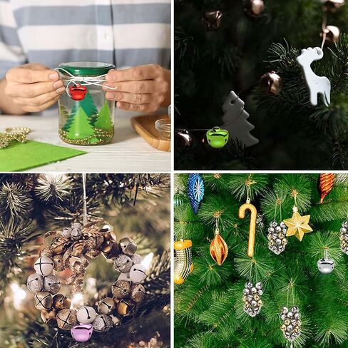 BronaGrand 100 Pieces Multi-Color Small Cross Bells Christmas Jingle Bells Metal Craft Bells for DIY Bracelet Necklace Knitting Jewelry Making Home Party Decor in Saudi Arabia