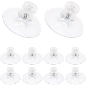 Suction Cup Hooks, 40mm Suction Cups with Screws Vacuum Shower Hooks Hangers Waterproof Removable Suction Hooks for Bathroom Kithchen Window Glass Aquarium to Hang Towel Wall Decor (10 Pack, 40mm)