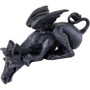 Top Collection Medieval Gargoyle Dragon Statue - Hand Painted Celtic Dragon Sculpture with Stone Finish Look - 4.5-Inch Collectible Shelf Sitter Figurine