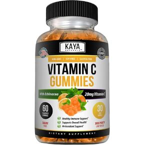 Kaya Naturals Immune Support Gummies, Zinc, Vitamin C & Echinacea, Great Flavored Gummy Vitamin Supplement 30 Count