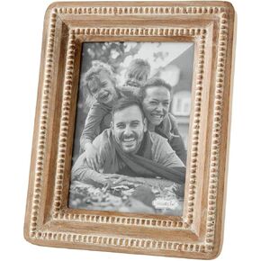 Mud Pie Beaded Reclaimed Frames (Large), brown (46900365L)