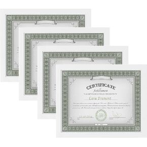 DesignOvation Gallery Wood Document Frame Set for Customizable Wall Display, 8.5x11, Black, Pack of 4