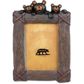 Black Bear Trio 8 x 2 x 10.5 Inch Resin Crafted Tabletop 4x6 Picture Frame
