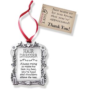 Cathedral Art Hair Dresser Occupation Ornament, Silver/Black