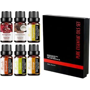 Massage oils for date night kit，Aromatherapy sensual massage oil for couples，6 types of flower and plant essences，Intimate areas Care Moisturizing Essential Oil（1 bottle 10ml/6 bottle set ）