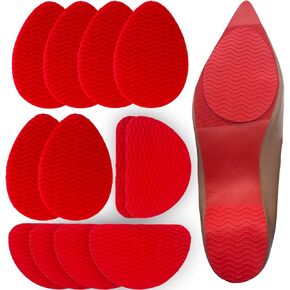Red Non-Slip Shoe Pads Compatible with Christian Louboutin High Heels, Adhesive Shoe Grips, Sole Protectors for High Heels Compatible with Louboutin Shoes (Red 6pairs)