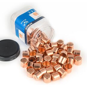 Pro 50 Pack EFIELD 1/2-inch Solder Copper Pipe End Cap (Plug), LF Copper Plumbing Fittings with Sweat Solder Connection