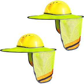 Hard Hat Sun Shade Shield Hardhat Visor - Mesh Neck Shade Full Brim Hard Hats Accessories Neck Protection