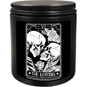 Gothic Couple Candle,Gothic Valentines Skeleton Gifts for Women Men,Tarot Scented Candle,Couples Gifts for Husband and Wife,Valentine Scented Candle Decorations for Home