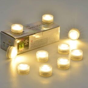مصغرة للماء بطارية LED TeaLight 20pcs 1.2 "بطارية تعمل بالطاقة LED عفريت لهجة ضوء للأحداث الحزب الزفاف المزهريات المركزية فانوس ورقة الحرف استطلاع بركة حوض استحمام ساخن نافورة ديكور (أبيض دافئ)