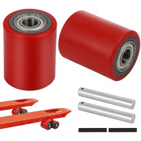 Homaisson 2 Pair Pallet Jack Load Wheels, Manual Pallet Jack Truck Wheels 3" x 3.75" with Bearings ID 20mm, Pallet Jack and Lift Truck Rear Wheel Replacement(2 Pair)