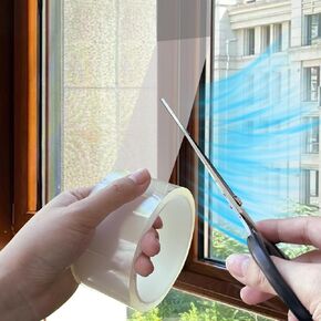 Bruiefpap Transparent Window Weather Sealing Tape 2-Inch x 55Yards, Window Insulation Kit for Winter, Doors Plastic Draft Stopper for Winterizing, Clear Sealing Film Tape, No Residue