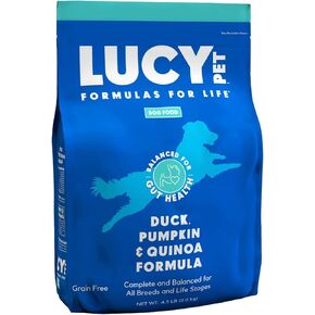 Lucy Pet Products Formulas for Life Duck, Pumpkin & Quinoa Dry Dog Food, All Life Stages, Digestive Health, Sensitive Stomach and Skin, 12lb bag