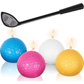 5 Pcs Golf Birthday Party Decorations, Golf Ball Birthday Candles for Cake - Funny Cake Candles, Round Candles, Cake Decorating, Happy Birthday Decorations (4PC Candles, 1 Golf Club)