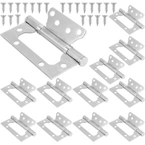 24 PCS 4 x 3 Inch Non Mortise Door Hinges, Mobile Home Door Hinges, Heavy Duty Stainless Steel No Noise Ball Bearing Door Hinge, Brushed Nickel Hinges