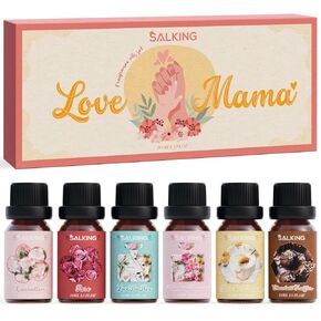 SALKING Limited Edition Valentine Fragrance Oil Set, Diffuser Oil Essential Oils Gift Set for Candle Making Scents - Red Rose, Be Mine, Chocolate Truffles, Sweet Love, Cocktail, Strawberry Shortcake