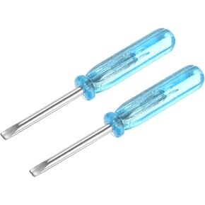 uxcell Mini Slotted Screwdriver, 2.0mm Flat Head 65mm Length for Small Appliances Repair, 2 Pcs