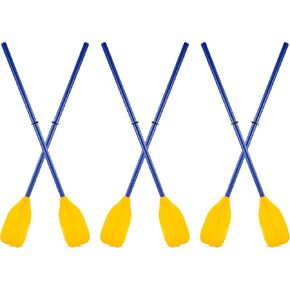 6 Pcs Kid Size Kayak Paddles PVC Boat Oars Detachable Canoe Paddle, Lightweight Design, Ribbed French Oar for Rubber Dinghy Inflatable Boat Water Marine Sports