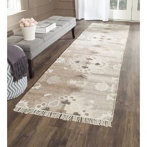 SAFAVIEH Natural Kilim Collection Runner Rug - 2'3" x 6', Grey & Multi, Handmade Moroccan Boho Tribal Wool & Viscose, Ideal for High Traffic Areas in Living Room, Bedroom (NKM318A)