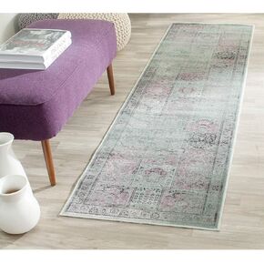 SAFAVIEH Vintage Collection Runner Rug - 2'2" x 6', Amethyst, Oriental Distressed Viscose Design, Ideal for High Traffic Areas in Living Room, Bedroom (VTG127-2111)