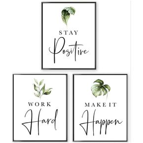 Inspirational Motivational Office Wall Art Decor for Women At Work 3 Pieces Set,Home Offiece Decor for Women Wall Art Cute,Office Artwork Wall Decor for Women Canvas,Farmhouse Office Decor for Women,