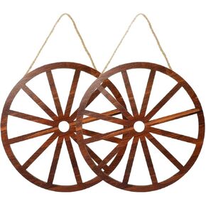 2pcs Wooden Wheel Decoration Wheel Decorative Wall Hanging Housewarming Wall Art Ornament Wood Wheel Decor Wood Wheel Wall Art Wall Decor Wooden Craft Wheel Decor Garden Decor
