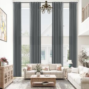 Ivory Linen Sheer Curtains 156 Inches Long for High Ceiling Living Room Privacy Light Filtering Extra Long Back Tab Cream Curtain for Bedroom 2 Story Large Windows 13FT Tall (1 Panel, W52xL156)