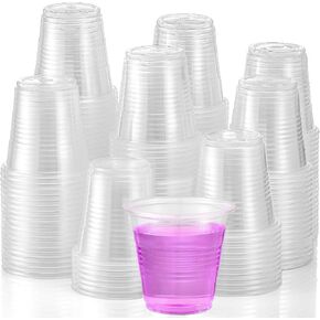 AOZITA 160 Pack Bathroom Cups, 3 oz Mouthwash Cups, Small Disposable Clear Plastic Cups for Rinse Bath Cup Shot Cups Disposable for Drinking Washing Cups
