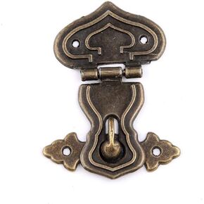 1Pc Vintage Hardware Antique Brass Hasps Decorative Jewelry Gift Wooden Box Hasp Retro Suitcase Latch Hook With Screws 63X47Mm 1- in Saudi Arabia