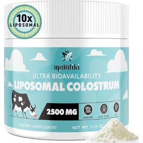 Liposomal Bovine Colostrum Supplement 2500mg - Grass Fed Colostrum Powder for Immune, Gut, Muscle, Hair, Skin & Wellness - Ultra Bioavailable, 100% Pure, Natural IgG, Easy to Mix (60 Servings)