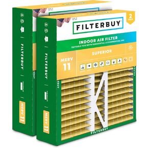 Filterbuy 16x22x5 Air Filter MERV 11 Allergen Defense (2-Pack), Pleated HVAC AC Furnace Air Filters Replacement for Amana, Coleman, Goodman, York, and More (Actual Size: 15.38 x 21.88 x 5.25 Inches)