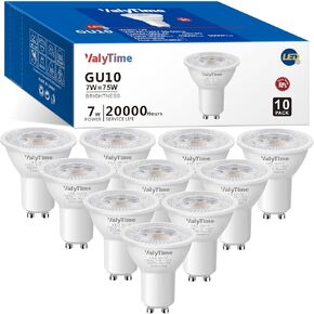 مصابيح إضاءة LED GU10 7 وات (ما يعادل 50 وات - 60 وات - 75 وات) لمبة استبدال هالوجين على شكل GU10 38 درجة 120 فولت 650 لومن غير قابلة للتعتيم لإضاءة بقعة المسار في الأماكن المغلقة، أبيض دافئ 3000 ك، 4 عبوات