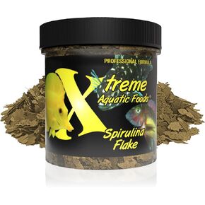 Xtreme Spirulina Flake Food for Tropical Fish - Ultra Fresh Premium Flakes with Natural Ingredients - Color Enhancing Balanced Diet for Vibrant Fish Health (2 oz)